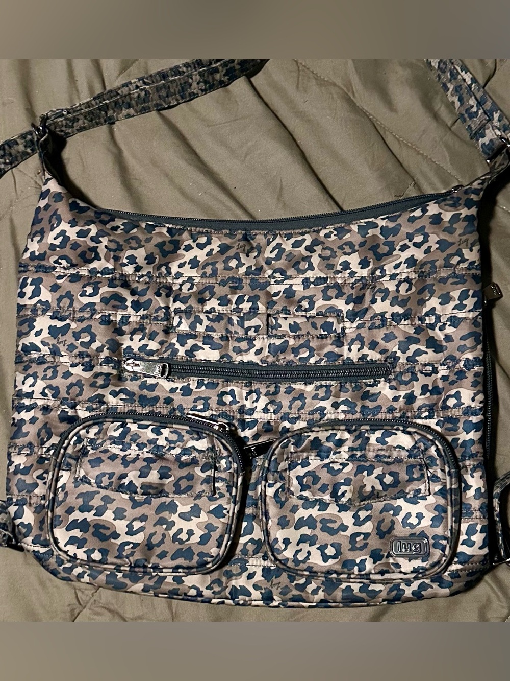 Lug Zipliner Convertible Tote in Leopard Navy